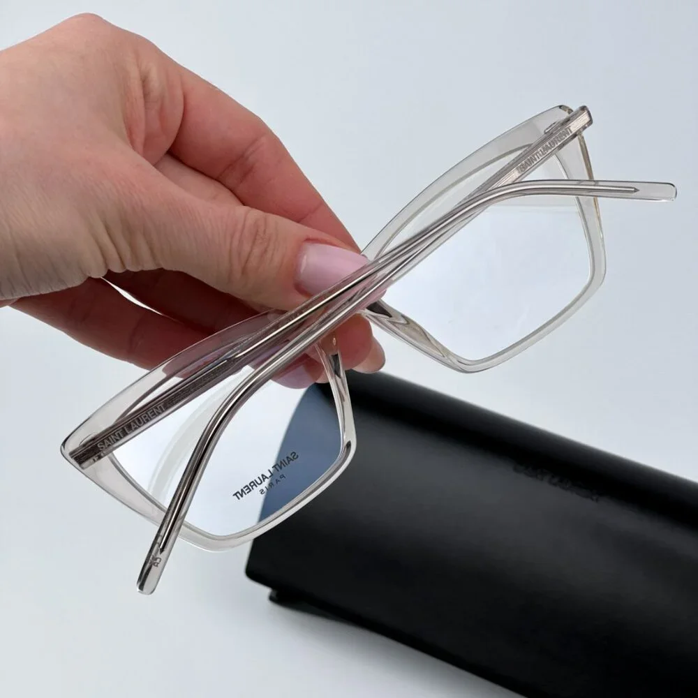Saint Laurent Women BRAND NEW Eyeglasses Beige Cat Eye SL737 MICA THIN OPT 004